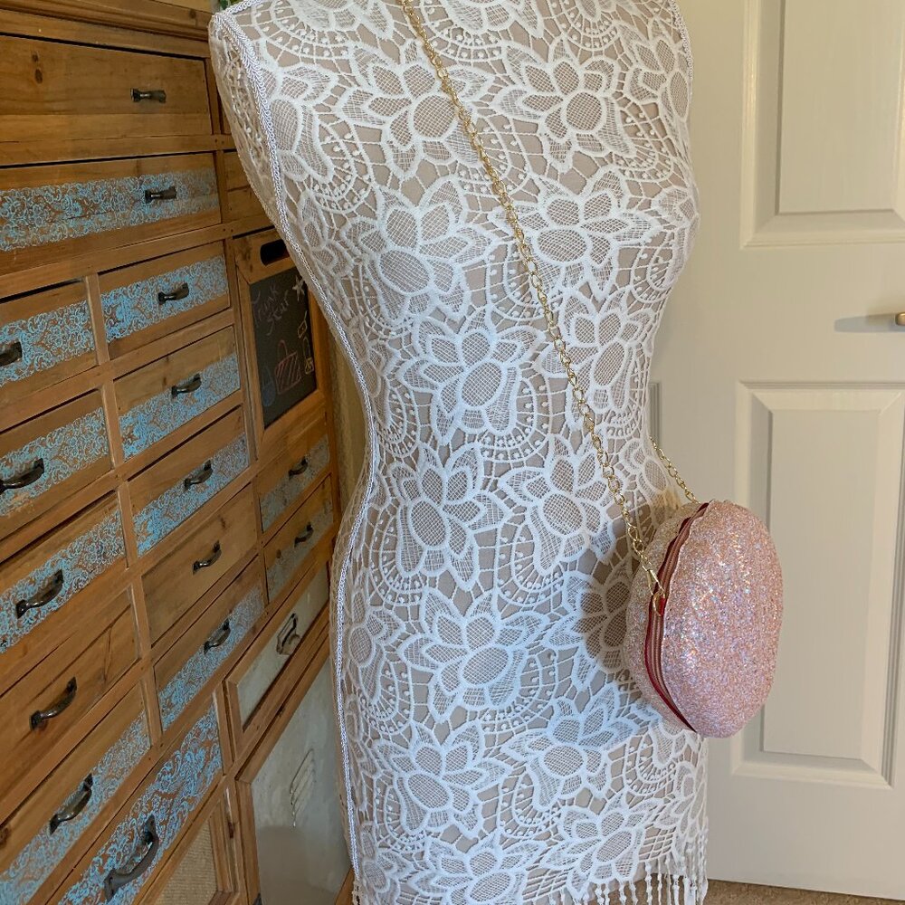 Sparkle Seashell - The Glam Clam Crossbody Handbag Purse - Pink - NWT - Picture 3 of 13